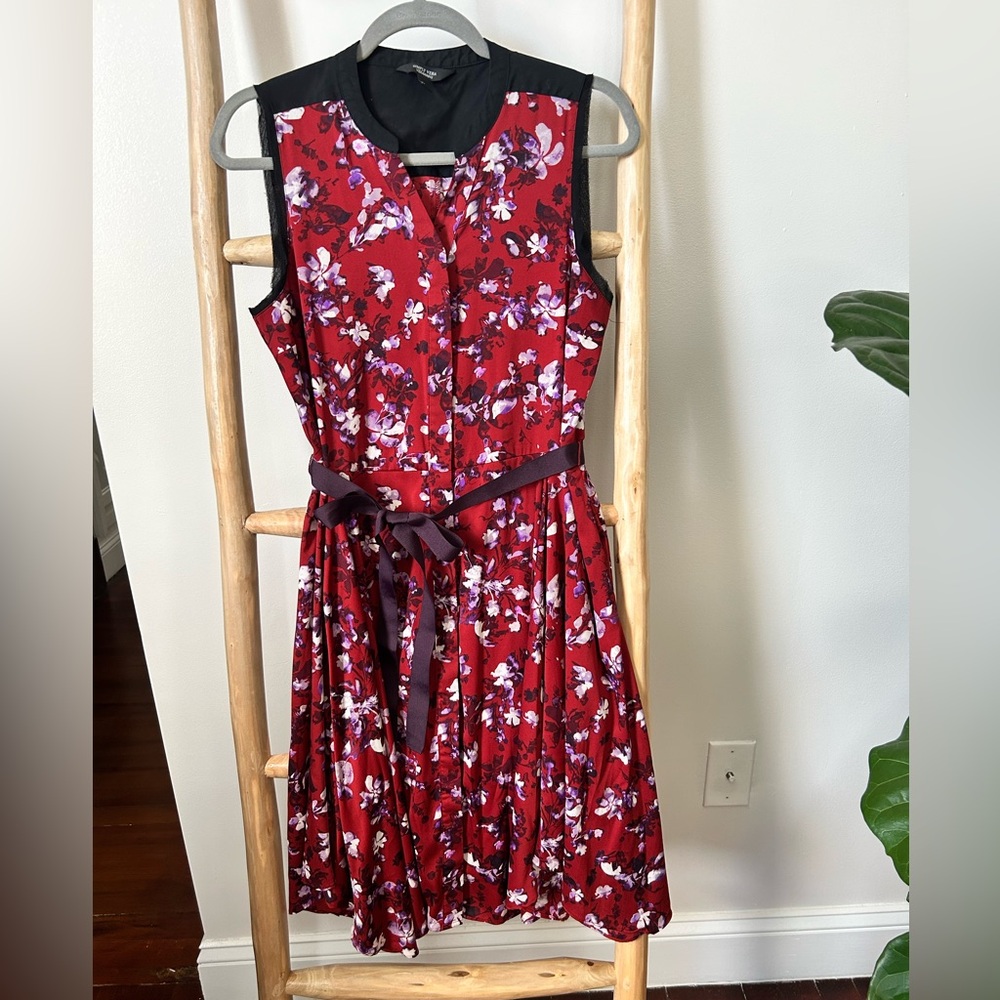 Vera Wang Red Floral Dress